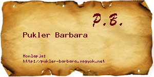 Pukler Barbara névjegykártya